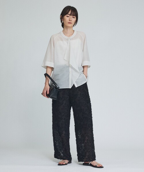 qualite(カリテ)の「フラワーフリンジ ジャガードパンツ(その他パンツ・レディース・ブラック/オフホワイト・36/38)」の17枚目の写真
