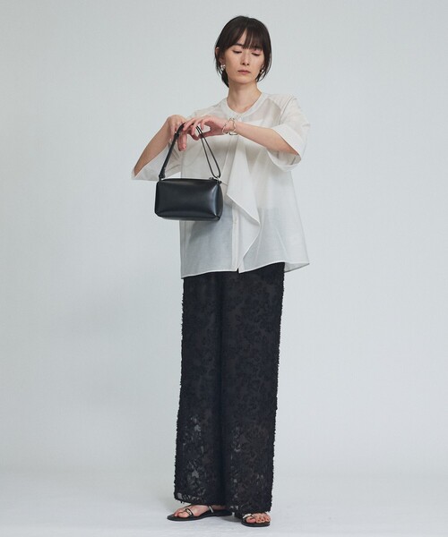 qualite(カリテ)の「フラワーフリンジ ジャガードパンツ(その他パンツ・レディース・ブラック/オフホワイト・36/38)」の18枚目の写真
