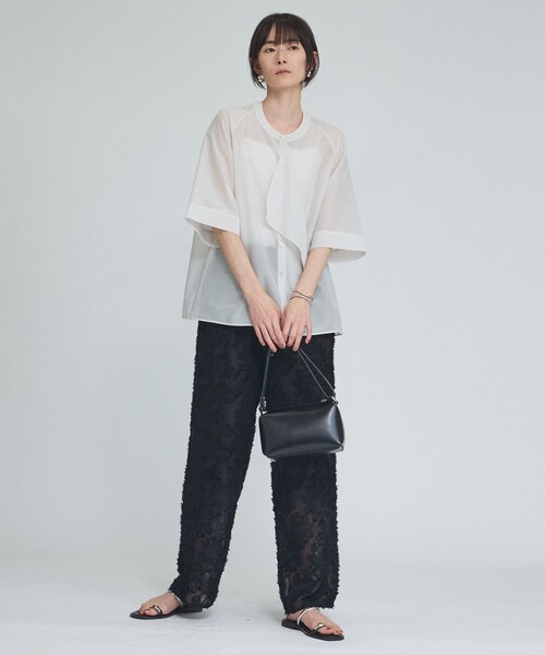 qualite(カリテ)の「フラワーフリンジ ジャガードパンツ(その他パンツ・レディース・ブラック/オフホワイト・36/38)」の19枚目の写真