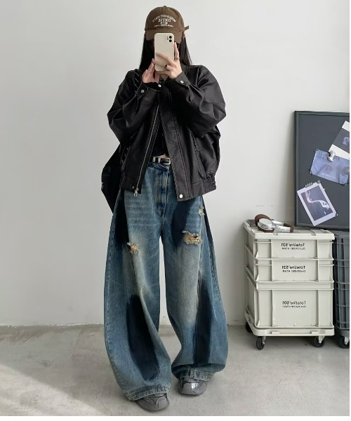 REBALANCE(リバランス)の「ダメージワイドデニム(デニムパンツ・レディース・A・MEDIUM/LARGE/X-LARGE)」の9枚目の写真