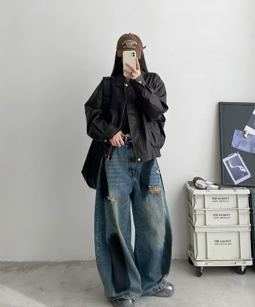 REBALANCE(リバランス)の「ダメージワイドデニム(デニムパンツ・レディース・A・MEDIUM/LARGE/X-LARGE)」の11枚目の写真