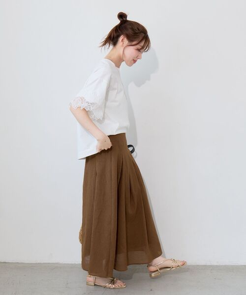 le.coeur blanc（ルクールブラン）の「袖レースカットプルオーバー（Tシャツ/カットソー・レディース・オフホワイト/ブラック・38）」の15枚目の写真