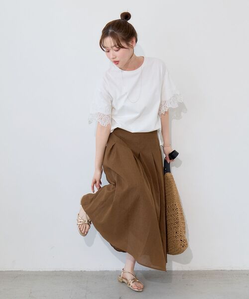 le.coeur blanc（ルクールブラン）の「袖レースカットプルオーバー（Tシャツ/カットソー・レディース・オフホワイト/ブラック・38）」の16枚目の写真
