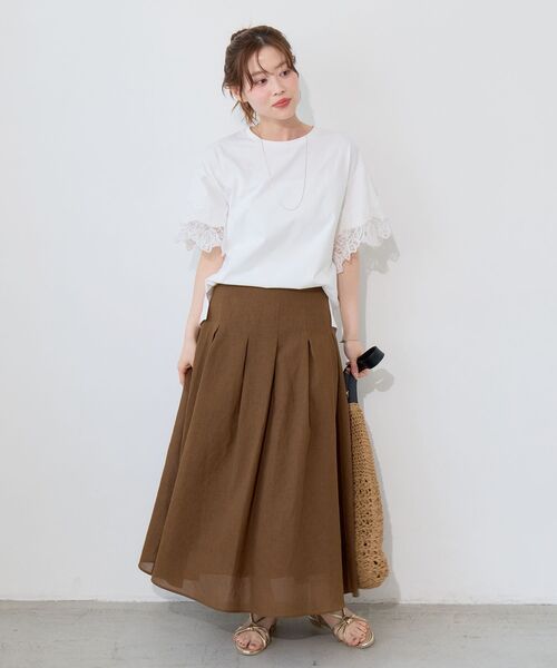 le.coeur blanc（ルクールブラン）の「袖レースカットプルオーバー（Tシャツ/カットソー・レディース・オフホワイト/ブラック・38）」の18枚目の写真