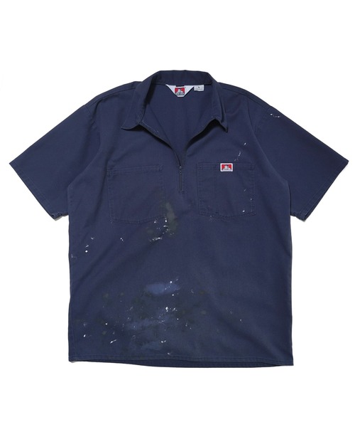 BEN DAVIS(ベンデイビス)の「SS Half Zip Shirt〈Ben Davis Signature collection Curated by POGGY〉/ハーフジップシャツ ペイント(シャツ/ブラウス・メンズ・ネイビー・MEDIUM/XX-LARGE/LARGE)」の2枚目の写真