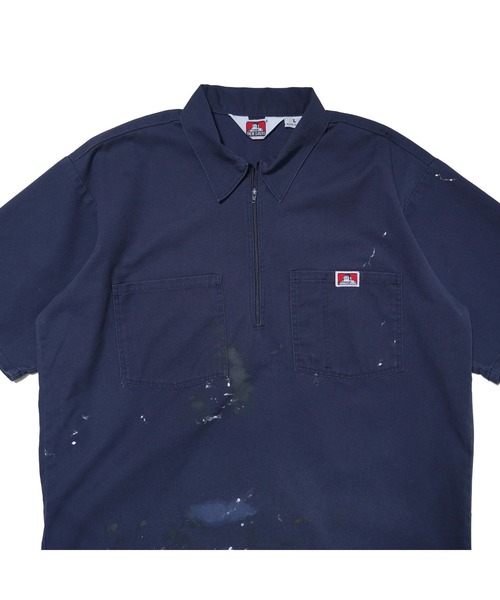 BEN DAVIS(ベンデイビス)の「SS Half Zip Shirt〈Ben Davis Signature collection Curated by POGGY〉/ハーフジップシャツ ペイント(シャツ/ブラウス・メンズ・ネイビー・MEDIUM/XX-LARGE/LARGE)」の4枚目の写真