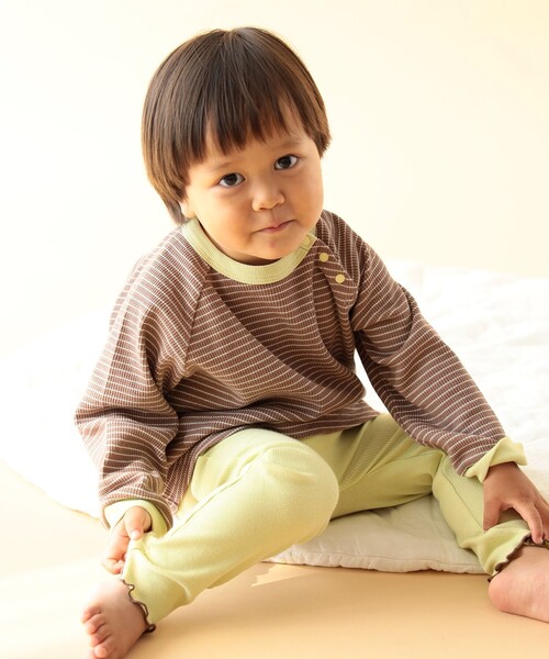 BEAMS mini（ビームスミニ）の「【WEB限定】ベビー セットアップ 2026FW（70～100cm） 定番 人気 プチプラ ギフト（Tシャツ/カットソー・キッズ・ブラウン/ホワイト系その他5・70/80/90t/100）」の2枚目の写真