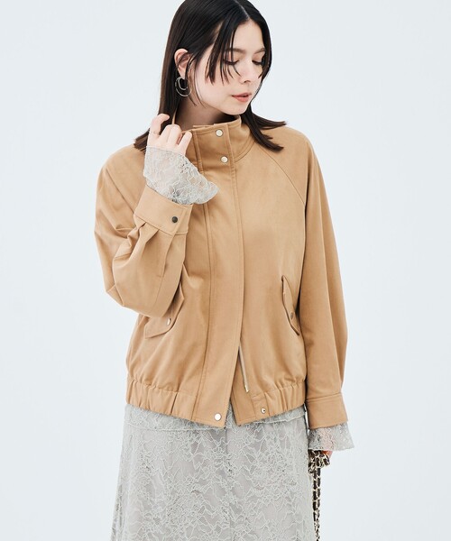 NOLLEY’S Sophi(ノーリーズソフィ)の「フェイクスエードスタンドネックブルゾン(ブルゾン・レディース・キャメル/オリーブ・38)」の9枚目の写真