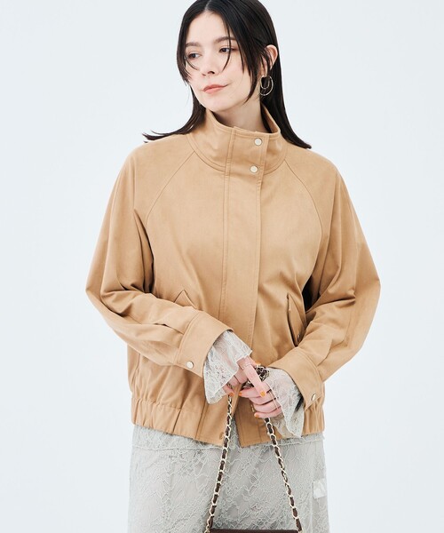NOLLEY’S Sophi(ノーリーズソフィ)の「フェイクスエードスタンドネックブルゾン(ブルゾン・レディース・キャメル/オリーブ・38)」の12枚目の写真