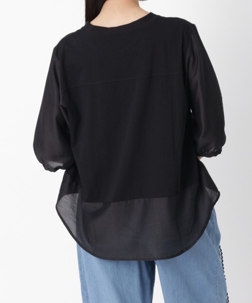 SUPER HAKKA(スーパーハッカ)の「フラワーネックリース刺繍×レーヨンポリエステルカットソー(Tシャツ/カットソー・レディース・ライトブルー/ベージュ/ブラック・FREE)」の8枚目の写真