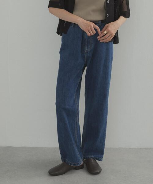URBAN RESEARCH DOORS（アーバンリサーチドアーズ）の「デニムワイドパンツ（デニムパンツ・レディース・インディゴブルー/ワンウォッシュ・SMALL/MEDIUM/LARGE）」の2枚目の写真