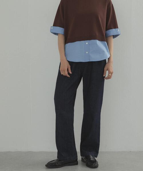 URBAN RESEARCH DOORS（アーバンリサーチドアーズ）の「デニムワイドパンツ（デニムパンツ・レディース・インディゴブルー/ワンウォッシュ・SMALL/MEDIUM/LARGE）」の15枚目の写真