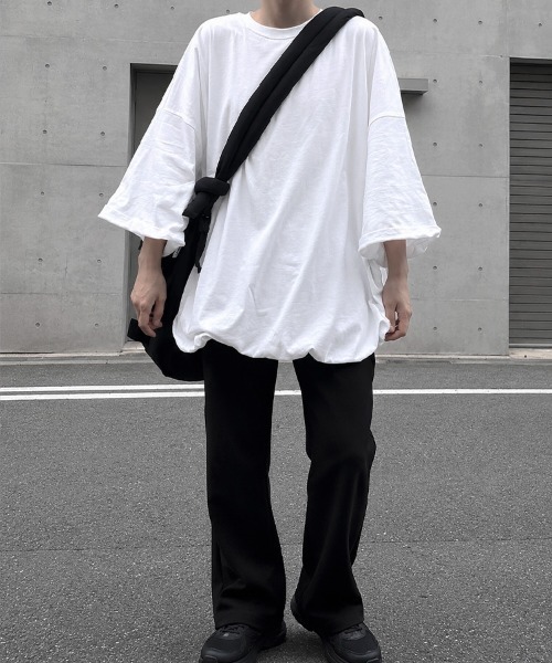 YACA（ヤーカ）の「Balloon Sleeve Tee/バルーンスリーブT（Tシャツ/カットソー・レディース・ホワイト/ブラック/ライトベージュ/ライトグレー・FREE）」の4枚目の写真