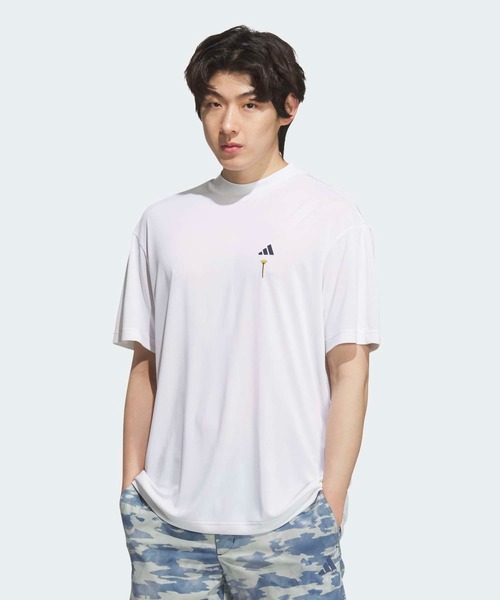 adidas(アディダス)の「HEAT. RDY バックグラフィック モックネック半袖Tシャツ【adidas Golf/アディダスゴルフ】(Tシャツ/カットソー・メンズ・ホワイト・XX-LARGE/X-SMALL/X-LARGE/SMALL/MEDIUM/LARGE)」の3枚目の写真