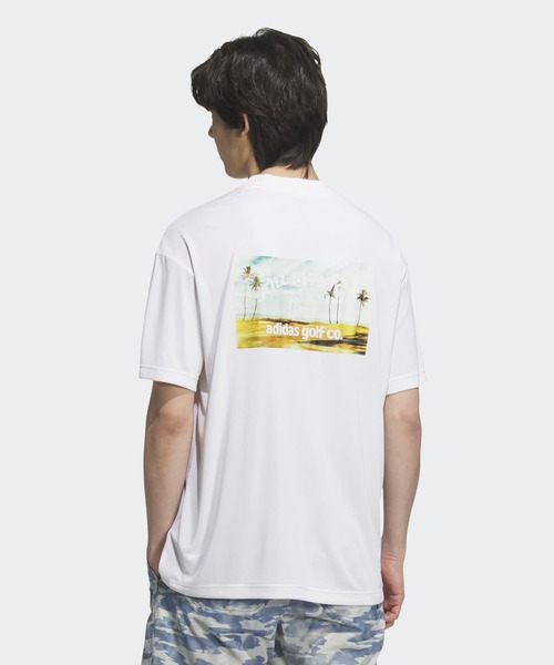 adidas(アディダス)の「HEAT. RDY バックグラフィック モックネック半袖Tシャツ【adidas Golf/アディダスゴルフ】(Tシャツ/カットソー・メンズ・ホワイト・XX-LARGE/X-SMALL/X-LARGE/SMALL/MEDIUM/LARGE)」の4枚目の写真
