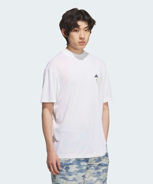 adidas(アディダス)の「HEAT. RDY バックグラフィック モックネック半袖Tシャツ【adidas Golf/アディダスゴルフ】(Tシャツ/カットソー・メンズ・ホワイト・XX-LARGE/X-SMALL/X-LARGE/SMALL/MEDIUM/LARGE)」の7枚目の写真