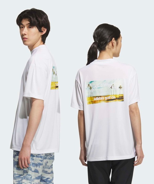 adidas(アディダス)の「HEAT. RDY バックグラフィック モックネック半袖Tシャツ【adidas Golf/アディダスゴルフ】(Tシャツ/カットソー・メンズ・ホワイト・XX-LARGE/X-SMALL/X-LARGE/SMALL/MEDIUM/LARGE)」の2枚目の写真