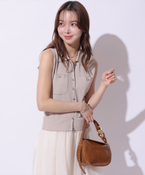 Mystrada(マイストラーダ)の「ドッキングポロワンピ(ワンピース・レディース・ブラック/ピンクベージュ・38/36)」の16枚目の写真