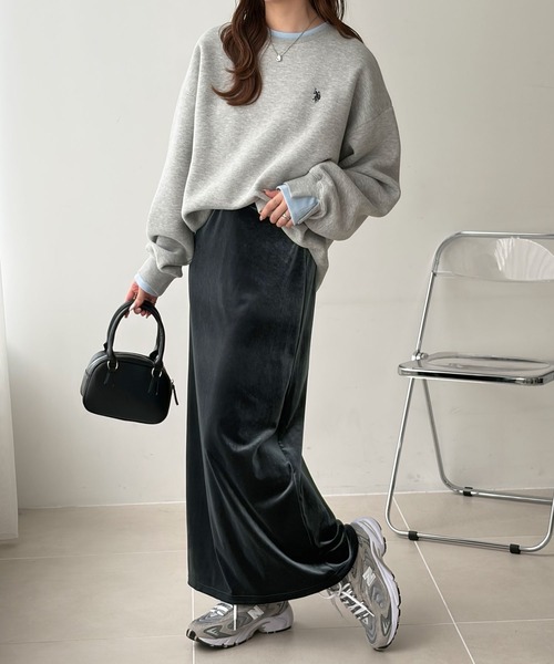 GeeRA(ジーラ)の「ベロアナローロングスカート(スカート・レディース・チャコールグレー/ブラック/ブラウン・MEDIUM/SMALL/X-LARGE/LARGE)」の12枚目の写真