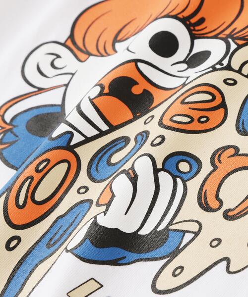 over print(オーバープリント)の「overprint/オーバープリント/別注LAZY HAZY PIZZA TEE(Tシャツ/カットソー・レディース・ブラック/ホワイト・L/XL/M)」の13枚目の写真