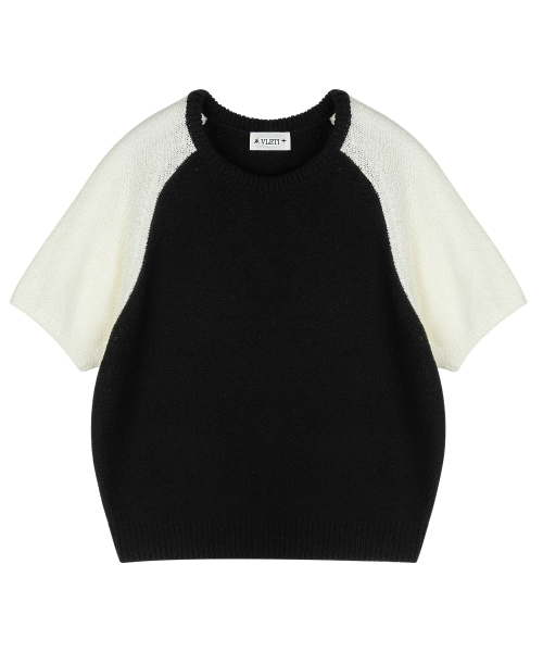 VLETI（ブレッティ）の「Round Color Matching Half Knit (Black)（ニット/セーター・レディース・ブラック・FREE）」の2枚目の写真