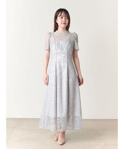 SNIDEL(スナイデル)の「シャイニーレースドレス(ワンピース・レディース・ブラック/モカ/ライトブルー・0/1)」の7枚目の写真
