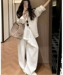 ルーズシャツ ワイドパンツ セットアップ