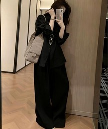 ルーズシャツ ワイドパンツ セットアップ