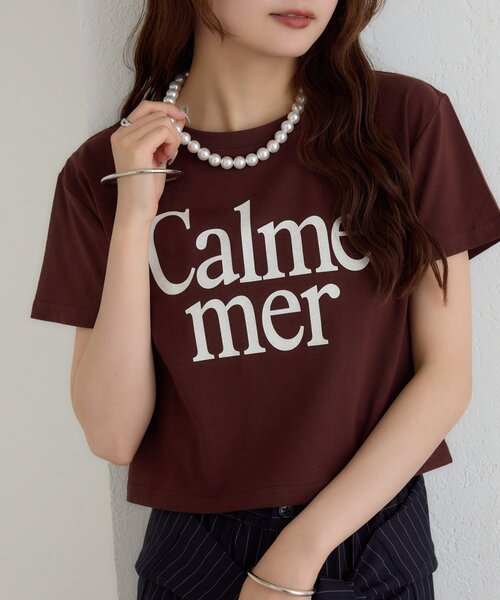 mystic(ミスティック)の「カラーロゴチビT(Tシャツ/カットソー・レディース・ブラウン/オフホワイト・FREE)」の1枚目の写真