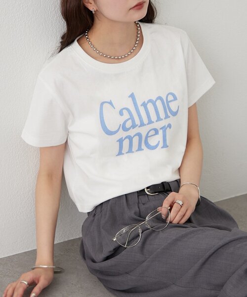 mystic(ミスティック)の「カラーロゴチビT(Tシャツ/カットソー・レディース・ブラウン/オフホワイト・FREE)」の2枚目の写真