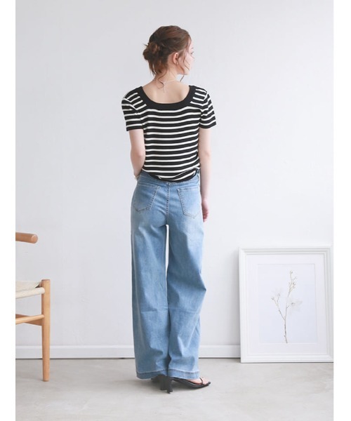 fifth(フィフス)の「共布ベルト付きデニムパンツ(デニムパンツ・レディース・ブルー・M)」の5枚目の写真