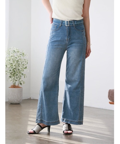 fifth(フィフス)の「共布ベルト付きデニムパンツ(デニムパンツ・レディース・ブルー・M)」の9枚目の写真