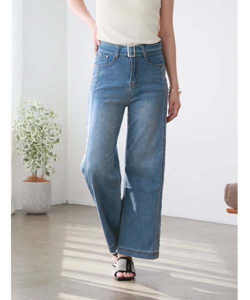 fifth(フィフス)の「共布ベルト付きデニムパンツ(デニムパンツ・レディース・ブルー・M)」の10枚目の写真