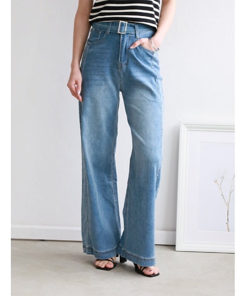 fifth(フィフス)の「共布ベルト付きデニムパンツ(デニムパンツ・レディース・ブルー・M)」の16枚目の写真