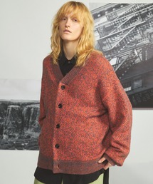 《UNISEX》ヘリンボーンニットプライムオーバーカーディガン/Herringbone Knit Prime-Over Cardigan【MAISON SPECIAL/メゾンスペシャル】