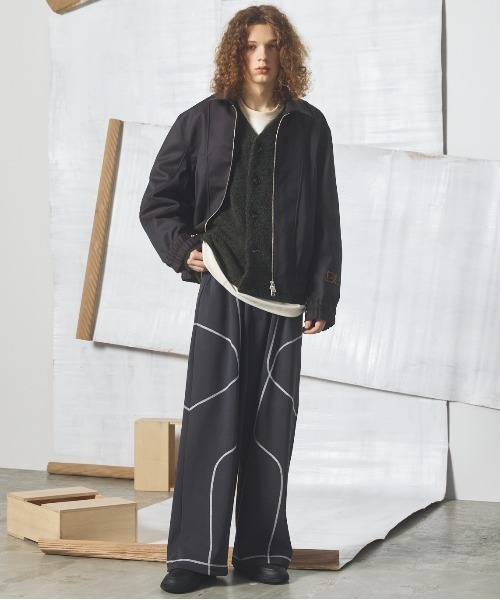 MAISON SPECIAL(メゾンスペシャル)の「《UNISEX》ヘリンボーンニットプライムオーバーカーディガン/Herringbone Knit Prime-Over Cardigan【MAISON SPECIAL/メゾンスペシャル】(カーディガン/ボレロ・メンズ・イエロー/オレンジ/カーキ・0/1/2)」の14枚目の写真
