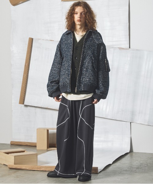 MAISON SPECIAL(メゾンスペシャル)の「《UNISEX》ヘリンボーンニットプライムオーバーカーディガン/Herringbone Knit Prime-Over Cardigan【MAISON SPECIAL/メゾンスペシャル】(カーディガン/ボレロ・メンズ・イエロー/オレンジ/カーキ・0/1/2)」の15枚目の写真