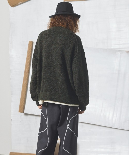 MAISON SPECIAL(メゾンスペシャル)の「《UNISEX》ヘリンボーンニットプライムオーバーカーディガン/Herringbone Knit Prime-Over Cardigan【MAISON SPECIAL/メゾンスペシャル】(カーディガン/ボレロ・メンズ・イエロー/オレンジ/カーキ・0/1/2)」の22枚目の写真