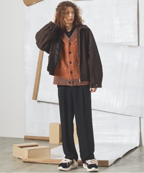 MAISON SPECIAL(メゾンスペシャル)の「《UNISEX》ヘリンボーンニットプライムオーバーカーディガン/Herringbone Knit Prime-Over Cardigan【MAISON SPECIAL/メゾンスペシャル】(カーディガン/ボレロ・メンズ・イエロー/オレンジ/カーキ・0/1/2)」の17枚目の写真