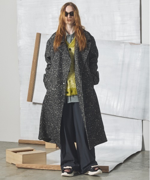 MAISON SPECIAL(メゾンスペシャル)の「《UNISEX》ヘリンボーンニットプライムオーバーカーディガン/Herringbone Knit Prime-Over Cardigan【MAISON SPECIAL/メゾンスペシャル】(カーディガン/ボレロ・メンズ・イエロー/オレンジ/カーキ・0/1/2)」の19枚目の写真