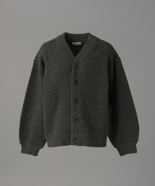 MAISON SPECIAL(メゾンスペシャル)の「《UNISEX》ヘリンボーンニットプライムオーバーカーディガン/Herringbone Knit Prime-Over Cardigan【MAISON SPECIAL/メゾンスペシャル】(カーディガン/ボレロ・メンズ・イエロー/オレンジ/カーキ・0/1/2)」の6枚目の写真