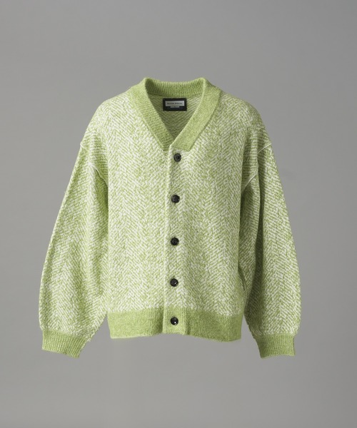 MAISON SPECIAL(メゾンスペシャル)の「《UNISEX》ヘリンボーンニットプライムオーバーカーディガン/Herringbone Knit Prime-Over Cardigan【MAISON SPECIAL/メゾンスペシャル】(カーディガン/ボレロ・メンズ・イエロー/オレンジ/カーキ・0/1/2)」の7枚目の写真