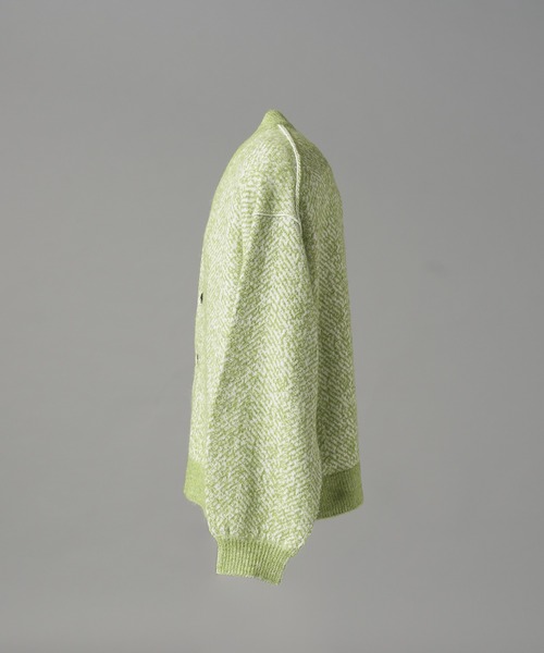 MAISON SPECIAL(メゾンスペシャル)の「《UNISEX》ヘリンボーンニットプライムオーバーカーディガン/Herringbone Knit Prime-Over Cardigan【MAISON SPECIAL/メゾンスペシャル】(カーディガン/ボレロ・メンズ・イエロー/オレンジ/カーキ・0/1/2)」の8枚目の写真