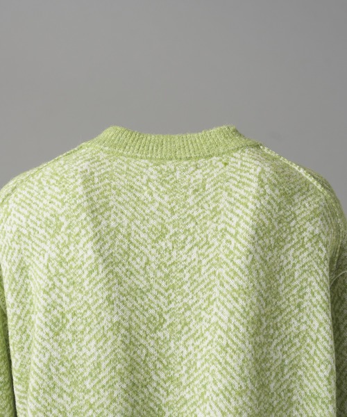 MAISON SPECIAL(メゾンスペシャル)の「《UNISEX》ヘリンボーンニットプライムオーバーカーディガン/Herringbone Knit Prime-Over Cardigan【MAISON SPECIAL/メゾンスペシャル】(カーディガン/ボレロ・メンズ・イエロー/オレンジ/カーキ・0/1/2)」の12枚目の写真