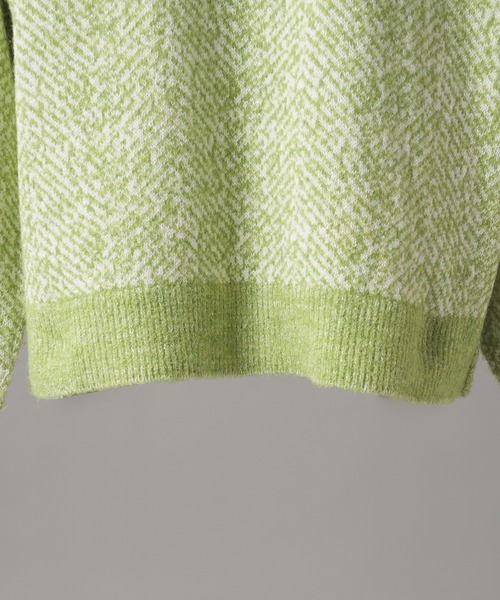 MAISON SPECIAL(メゾンスペシャル)の「《UNISEX》ヘリンボーンニットプライムオーバーカーディガン/Herringbone Knit Prime-Over Cardigan【MAISON SPECIAL/メゾンスペシャル】(カーディガン/ボレロ・メンズ・イエロー/オレンジ/カーキ・0/1/2)」の13枚目の写真