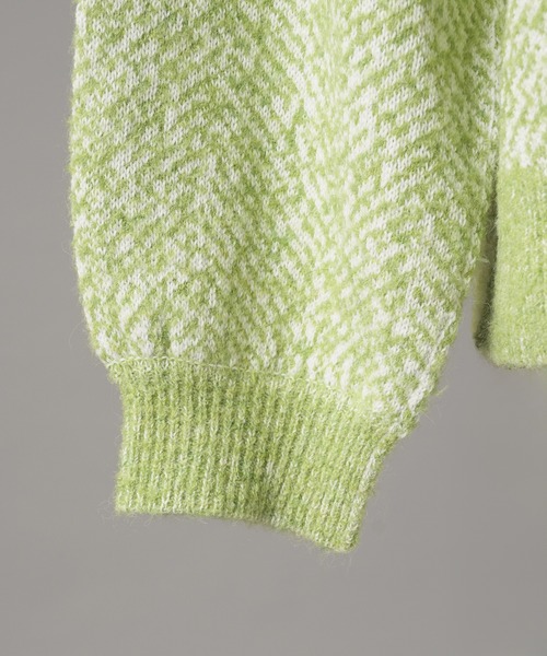MAISON SPECIAL(メゾンスペシャル)の「《UNISEX》ヘリンボーンニットプライムオーバーカーディガン/Herringbone Knit Prime-Over Cardigan【MAISON SPECIAL/メゾンスペシャル】(カーディガン/ボレロ・メンズ・イエロー/オレンジ/カーキ・0/1/2)」の11枚目の写真