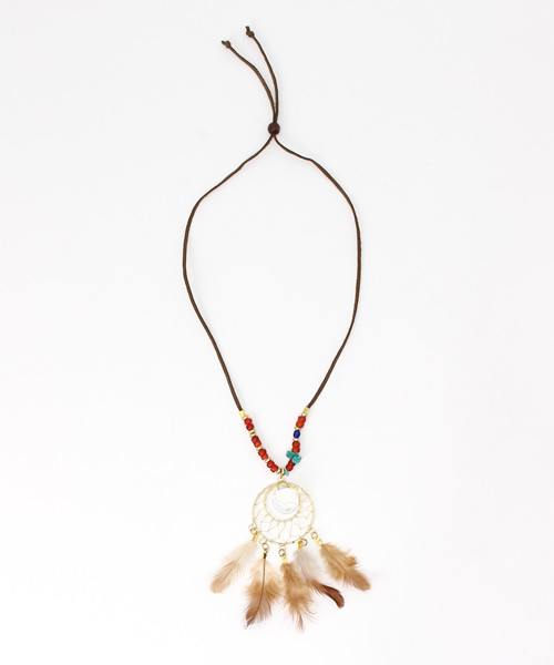 チャイハネ（チャイハネ）の「【チャイハネ】サニードリームキャッチャーネックレス（ネックレス・レディース・ブラック/レッド・FREE）」の3枚目の写真