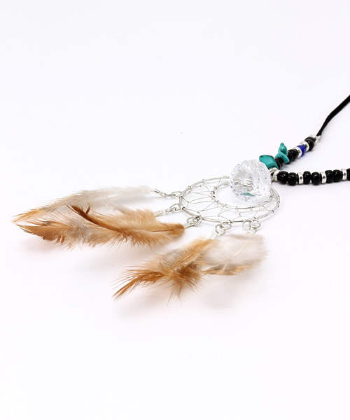 チャイハネ（チャイハネ）の「【チャイハネ】サニードリームキャッチャーネックレス（ネックレス・レディース・ブラック/レッド・FREE）」の4枚目の写真