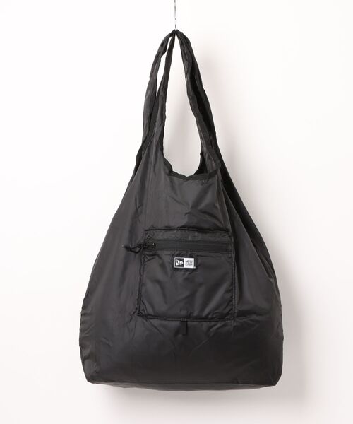 NEW ERA（ニューエラ）の「【NEW ERA/ニューエラ】エコトートバッグ 22L パッカブル NEW NE LOGO タフタ ブラック（トートバッグ・メンズ・ブラック・FREE）」の2枚目の写真