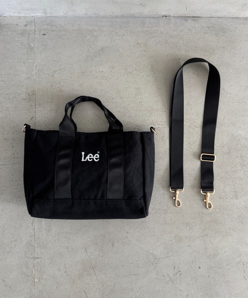 Lee(リー)の「Lee.2WAY スクエアトートバッグ.ショルダーバッグ.キャンバス.コーデュロイ.A4対応.軽量.ユニセックス(トートバッグ・レディース・ブラック×ブラック/ホワイト×ブラック/ホワイト×ホワイト/ブラウン・FREE)」の7枚目の写真